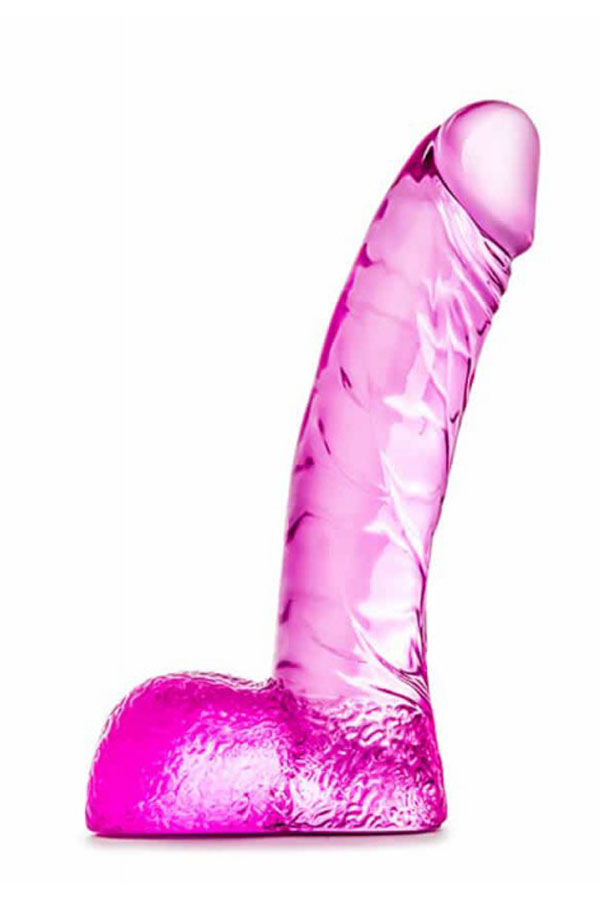 Naturally Yours roze silikonski dildo sa testisaima  330496